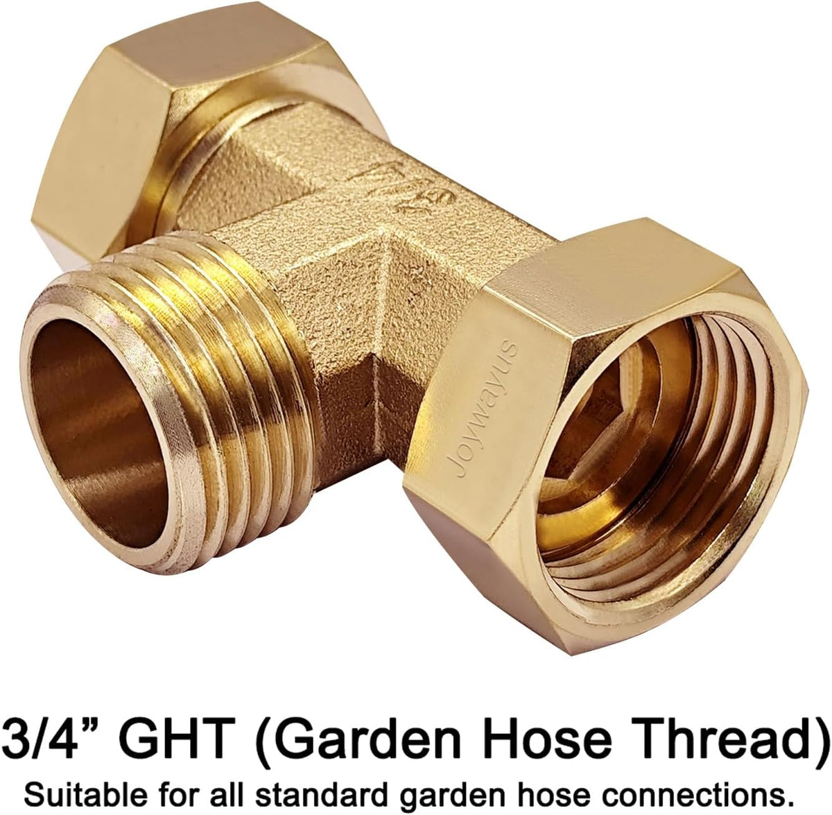 Joywayus 2PCS Brass 3/4" GHT Garden Hose Splitter Body Backyard 2 Way Y Shaped Swivel Connector Threaded Pipe Fitting Coupler Adapter with Washer