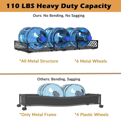 NADAMOO 5.4 in Low Profile Under Bed Storage, 36.6" Ultra Long Metal Underbed Organizer with 6 Smooth Rolling Wheels, 110 lbs Heavy Duty Foldable Under Bed Container for Shoes, Clothes, Toys, 2 Packs