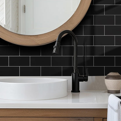 10- Sheet Polished White Peel and Stick Backsplash, 12’’Luxury PVC Ceramic Look Self Stick Subway Tiles, Waterproof Peel and Stick Wall Tiles for Kitchen and Bathrrom