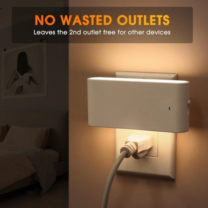 Briignite Motion Sensor Night Light, 2 Pack Motion Activation Night Lights Plug into Wall, Auto On Off, 0-100LM Dimmable Night Light Plug in, 3000K Warm White LED Nightlight for Kids Bedroom Hallway