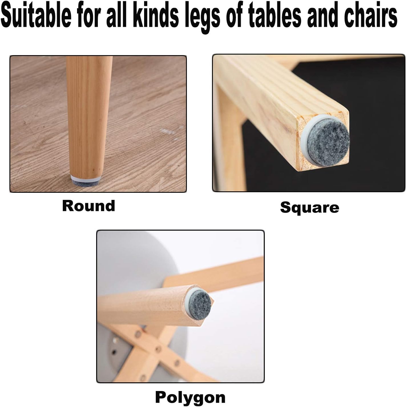 40pcs Round Heavy Duty Nail-on Felt Pad for Furniture Chair Table Leg Feet Floor Protectors Slide Smoothly (Black, Pad Diameter 18mm)