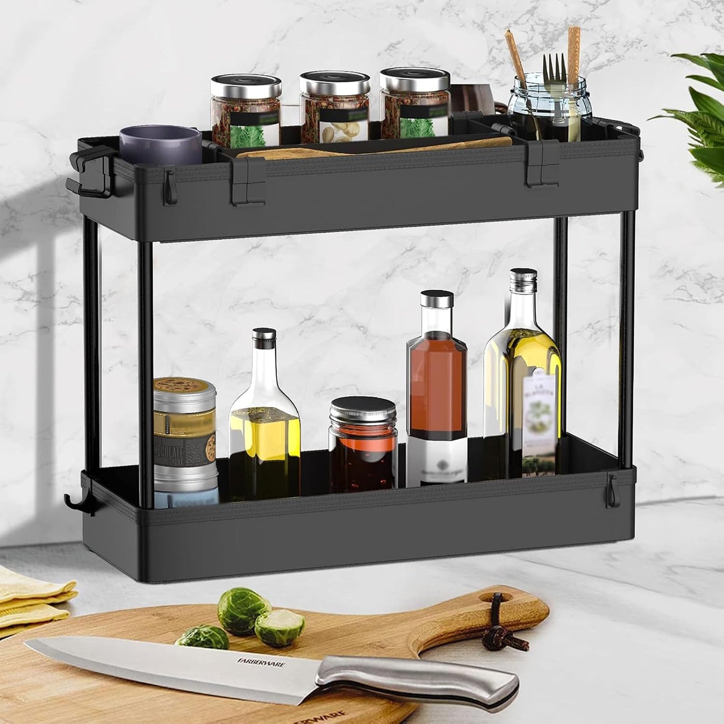 SPACELEAD Slim Storage Cart 3 Tier,Bathroom Organizer Rolling Utility,Mobile Shelving Unit Slide Out for Office, Kitchen, Laundry Room & Narrow Places，Green