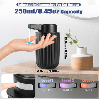 Automatic Soap Dispenser Foaming Touchless: 9oz Plastic Black - Rechargeable Electric Smart Auto Foam Soap Dispenser - Bathroom Kitchen Hand Dish Lotion