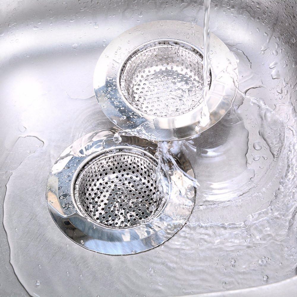 2 Pack Stainless Steel Kitchen Sink Strainer – 4.5" Wide Rim, 2.75" Basket – Rust-Resistant, Anti-Clog Drain Protector for Kitchen, Laundry & Utility Sinks