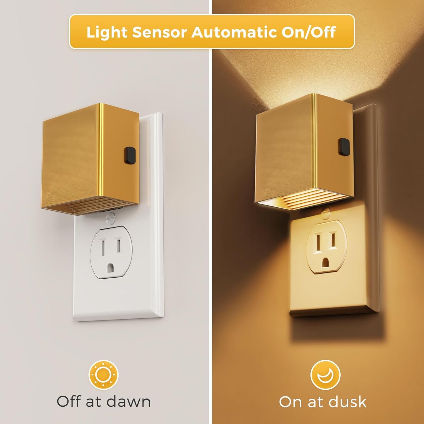 L LOHAS LED Motion Sensor Night Light, [2-Pack] Plug in Night Light with Motion Sensor and Dusk to Dawn Sensor, Brightness Adjustable, 3000K Soft White Nightlight for Bathroom Hallway Kitchen