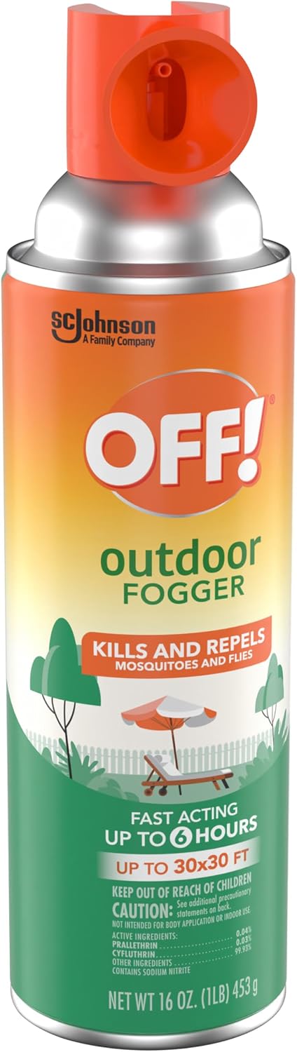 OFF! Outdoor Insect & Mosquito Repellent Fogger, Backyard Pretreat, Kills & Repels Insects in an up to 900 sq, ft, Area, 16 oz (Pack of 2)