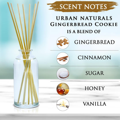 Urban Naturals Smoked Vanilla Reed Diffuser Set with Vanilla Bean, Sandalwood & Leather | Made in the USA - Colors A