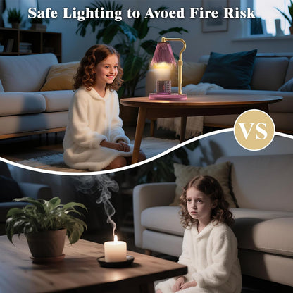 Candle Warmer Lamp with Timer & Dimmable 4-Level Brightness - Adjustable Height,for New Home Bedroom, Gifts for Women(Blue)