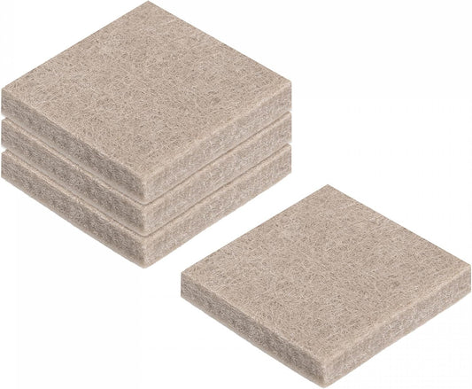 uxcell Felt Furniture Pads Self Adhesive Square Furniture Felt Pads, Anti Scratch Floor Protectors for Furniture Legs Hardwood Floor 2 Inch x 2 Inch Beige 12pcs
