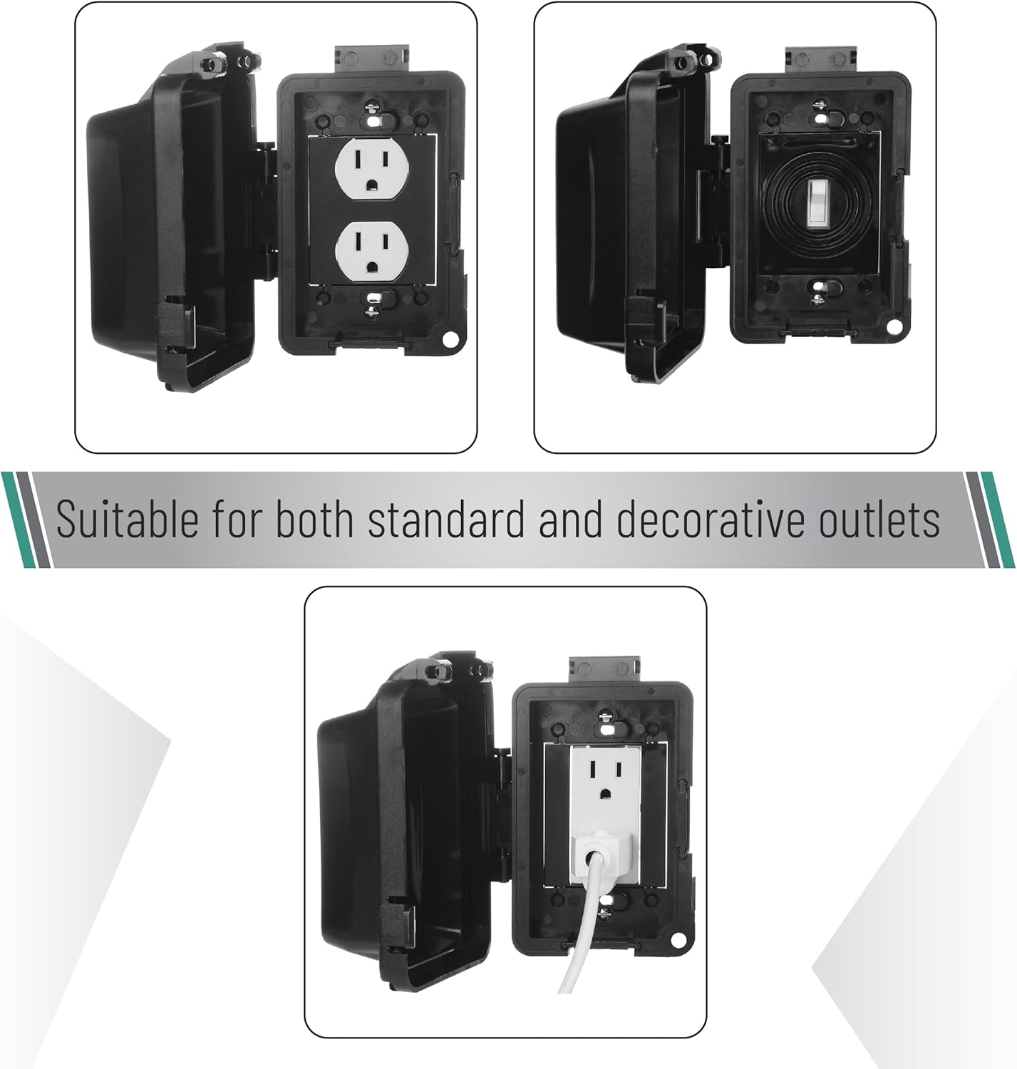 Bates- Weatherproof Electrical Outlet Cover, 1-Gang Outdoor Plug Cover | For Protection Against Rain Dust & Outdoor Use