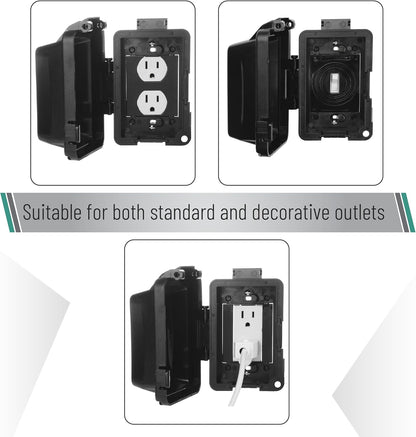 Bates- Weatherproof Electrical Outlet Cover, 1-Gang Outdoor Plug Cover | For Protection Against Rain Dust & Outdoor Use