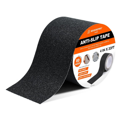 SIKEDEPRO 4" x 33Ft Heavy Duty Anti-Slip Tape,Skateboard Grip Tape, Non-Skid Safety Traction Tape for Staircases Outdoor/Indoor, Waterproof High Traction Stairs Non Skid Treads