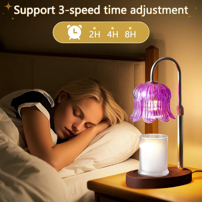 CRMILL Candle Warmer Lamp Electric Timer - Candles Warming Light Height Adjustable Dimmable Warmers Flower Lamps No Flame Heat Warm Melt Wax Jar Modern Home Decor Table Lights for Home Living Bedroom