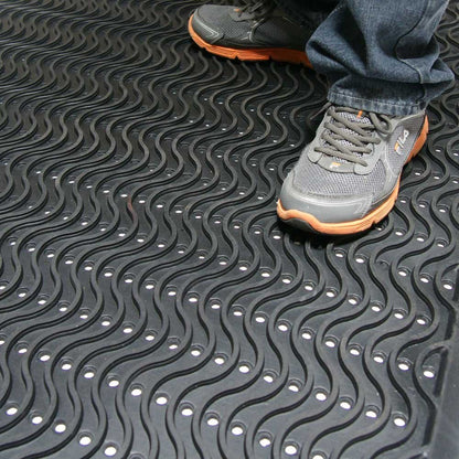 Rubber-Cal 03-213-BK Ultra Scraper Outdoor Rubber Commercial Entrance Mats, 3' x 5', Black
