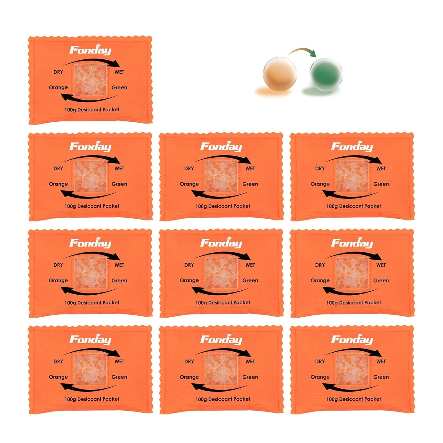 500g x 2 packs Fonday Rechargeable Silica Gel Car Dehumidifier Fast Reactivate Desiccant Bags, Large for Gun Safe Closet Basement Garage Storage Moisture Absorber