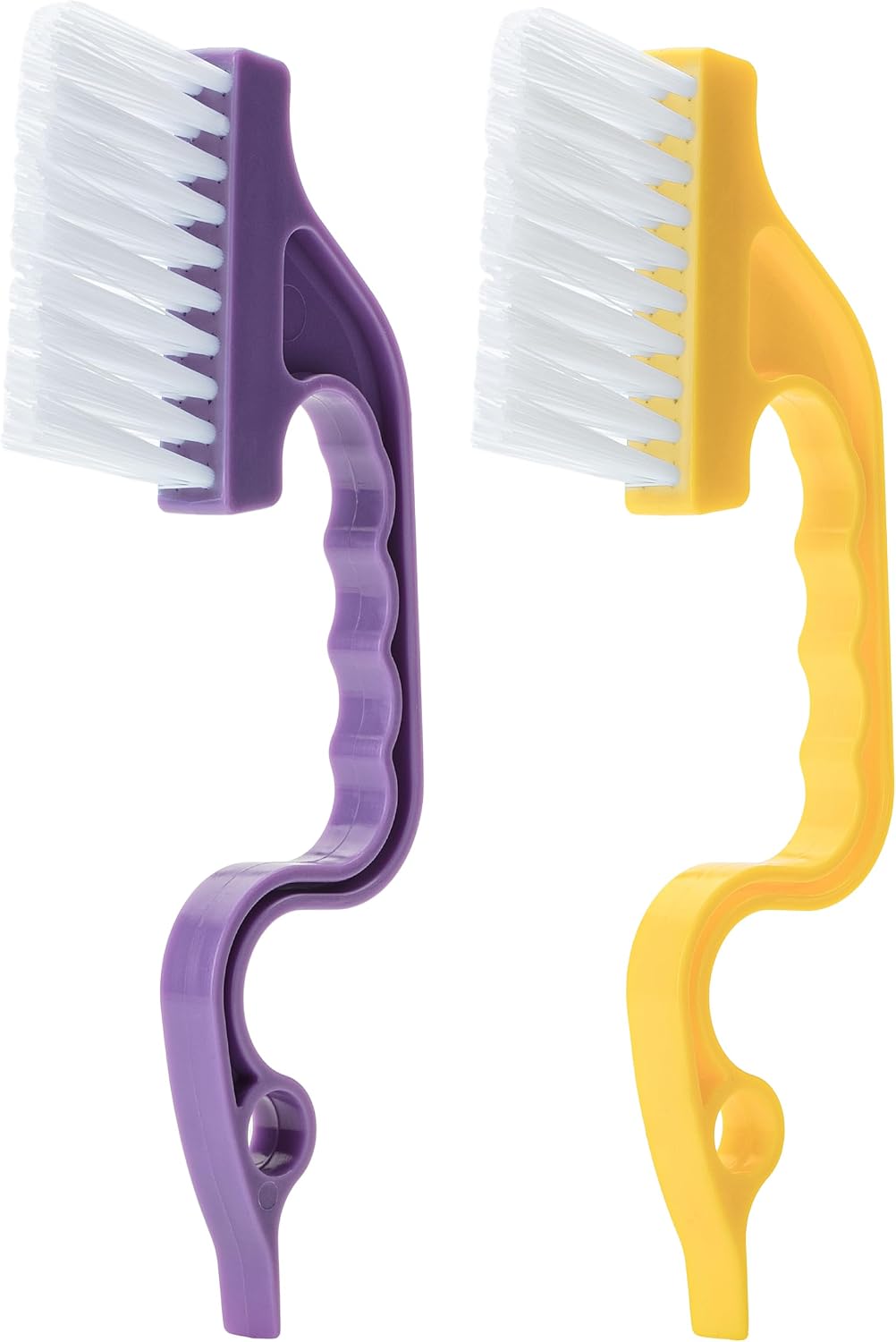 Slick- Window Track Cleaning Brush, 2 Pack, Blue Ergonomic Handle | Built-in Scraper, Multipurpose Window Track Cleaning Tool for Sliding Doors, Windows, Corners, Dust, Dirt & Narrow Gaps