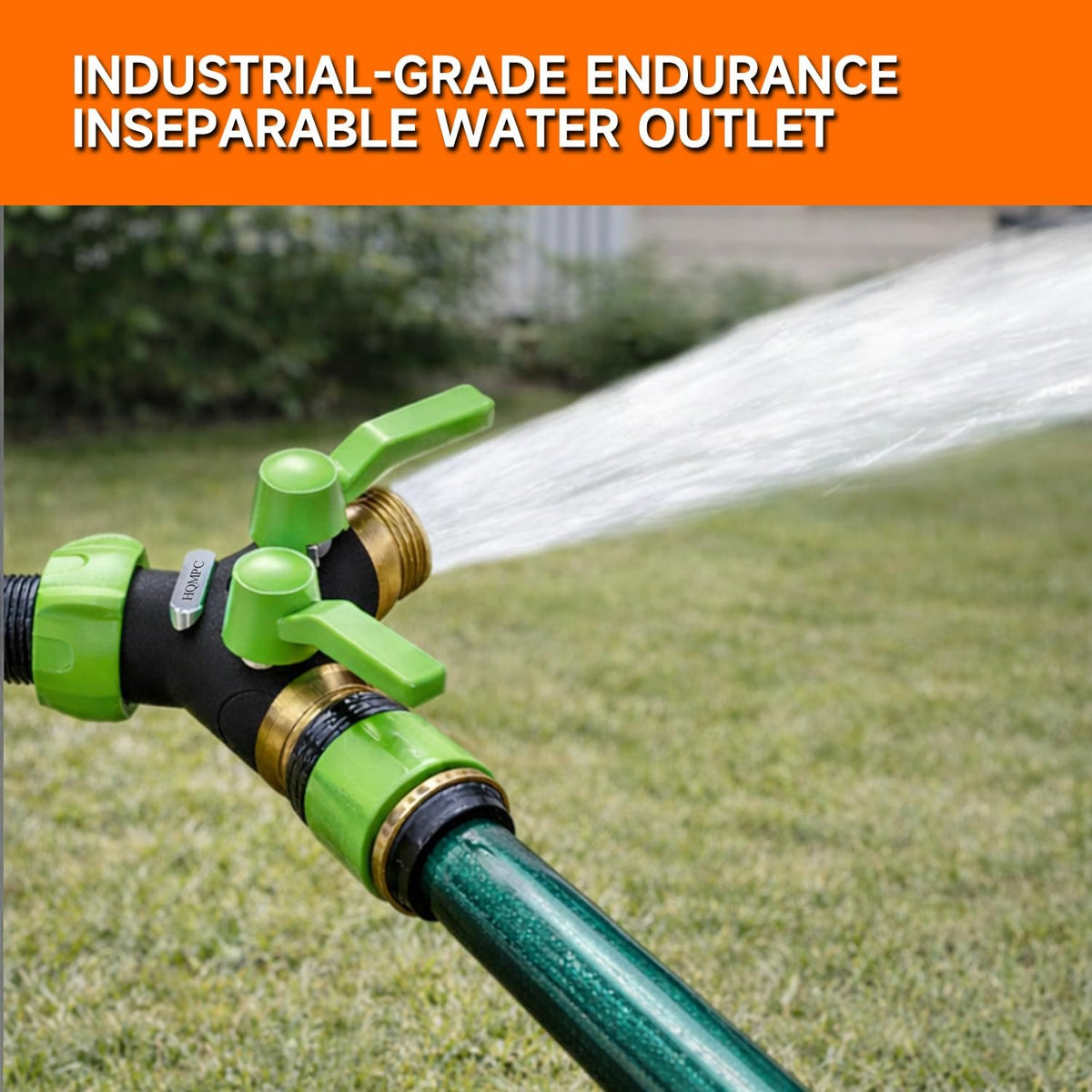 HQMPC Garden Hose Y Valve Splitter With Metal Long Handle Brass Hose Splitter Big Water Flow Hole- Spigot Splitter 2 way 3/4" GHT Thread
