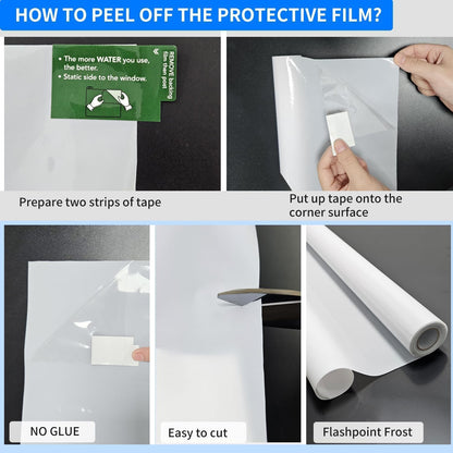 Frosted Window Film, Removable Glass Door Privacy Film, Suitable for Bathrooms, Offices, Static Cling Decorative Film, Reusable Window Stickers (Pure, 17.5X78.7 Inch)