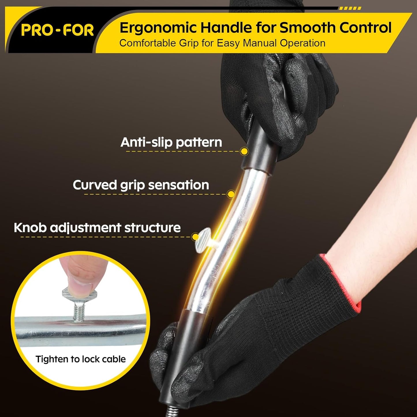 25FT Handheld Drain Auger, Heavy Duty Plumbing Snake for Clogged Drains, 3/8 Inch Diameter Manual Drain Cleaner for Sink, Bathtub, Shower & Kitchen Pipes