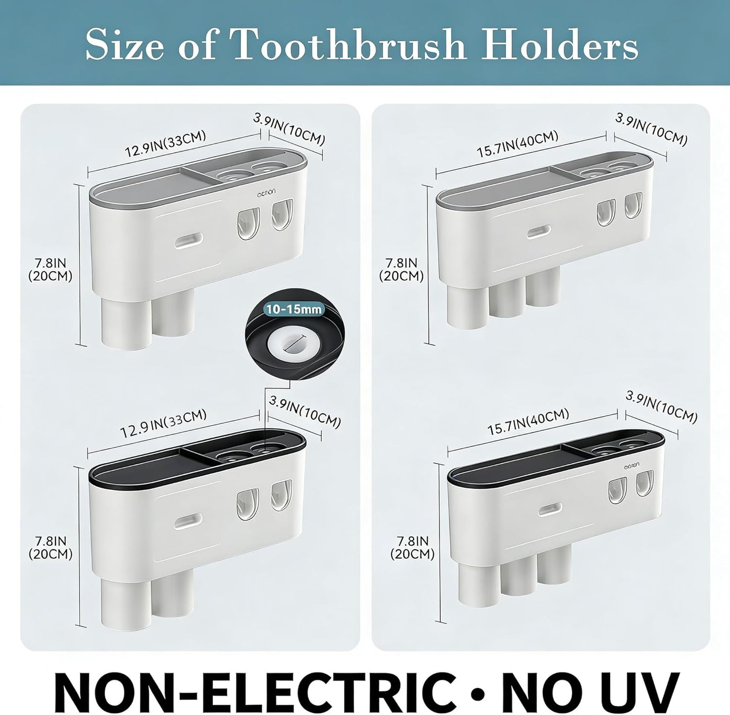 Toothbrush Holders for Bathrooms Wall Mounted, 6 Slot Toothbrush Holder with 2 Automatic Toothpaste Dispensers, 2 Magnetic Cups, Large Capacity Bathroom Organizer, Wall Storage with Drawer