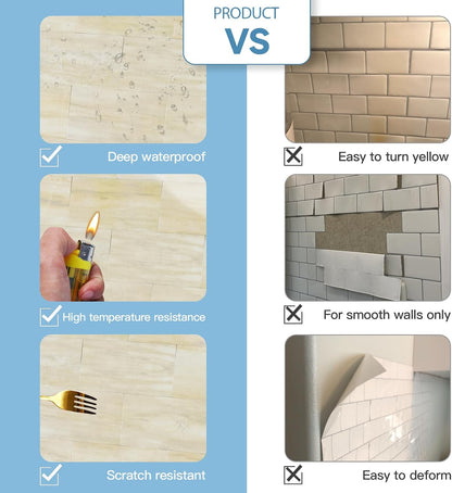 2026 New Upgrade Peel and Stick Backsplash Tile, Peel and Stick 11.34" X 11.57" Wall Tile for Kitchen, Bathroom, Fireplace, Laundry (Beige Ecru, 10 Packs)
