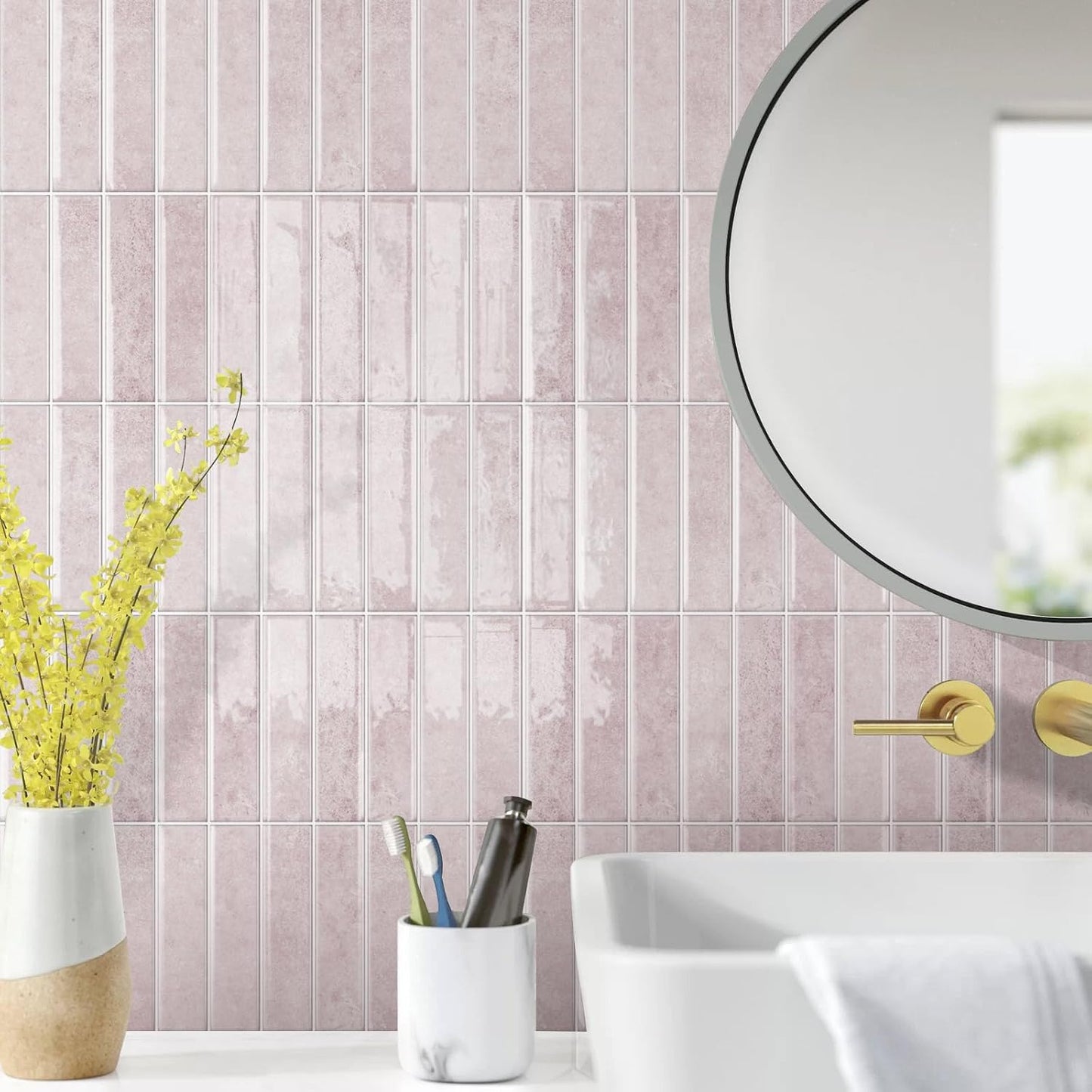 Alwayspon 10 Sheets 12x12inch Beige 3D Vinyl Backsplash Tiles, Self-Adhesive Peel and Stick Wall Tile Stickers Stick on Subway Tiles for Kitchen Bathroom Wall