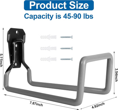 PeoMev 2pcs Heavy Duty Hose Hanger Garden Hose Storage Black Water Hose Holders for Outside Wall Mount Garden Hose Reel Hose Stand