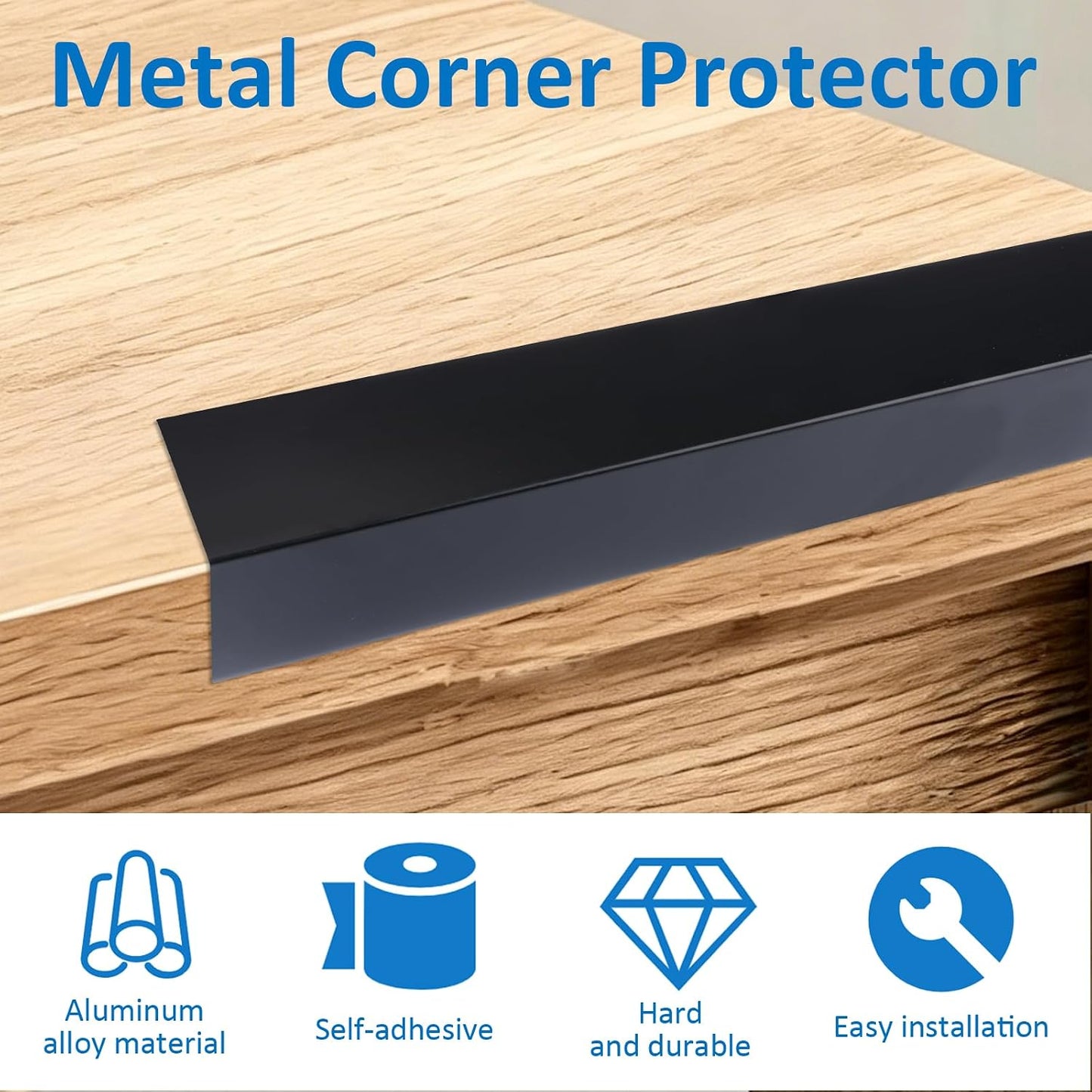 INCREWAY 1Pack Wall Corner Protector, Self-Adhesive Corner Guard Edge Protection Strip, 6.56ft PVC Protector for Wall Furniture Door Frame Table Countertop Cabinet (Clear)