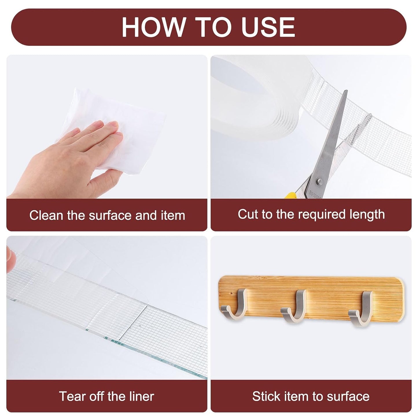 HARFINGTON Double Sided Nano Tape 16.4FT x 1.2" x 0.04" Multipurpose Removable Clear Mounting Tape Washable Waterproof Picture Hanging Adhesive Strips for Walls Carpets Posters