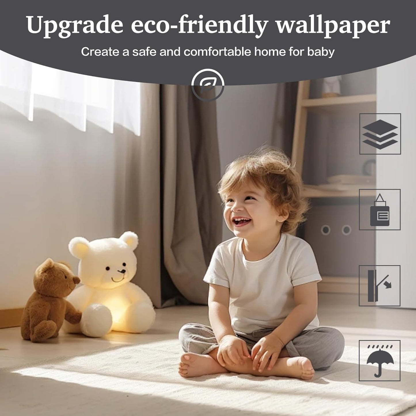 Dimoon 17.7''x118'' Peel and Stick Wallpaper White Contact Paper for New Environmentally Friendly Materials Thickening Upgrade Embossed Renter Friendly Wall Paper Modern Vinyl Wrap Countertop Bedroom