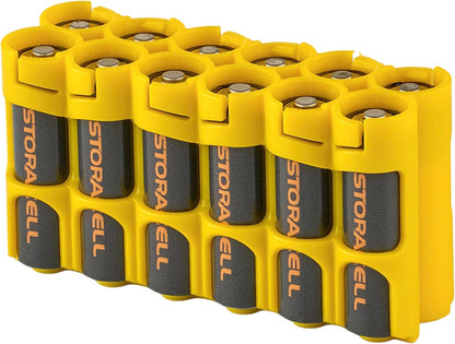 AA Battery Storage Caddy by Storacell, Orange, Holds 12 Batteries (Not included)