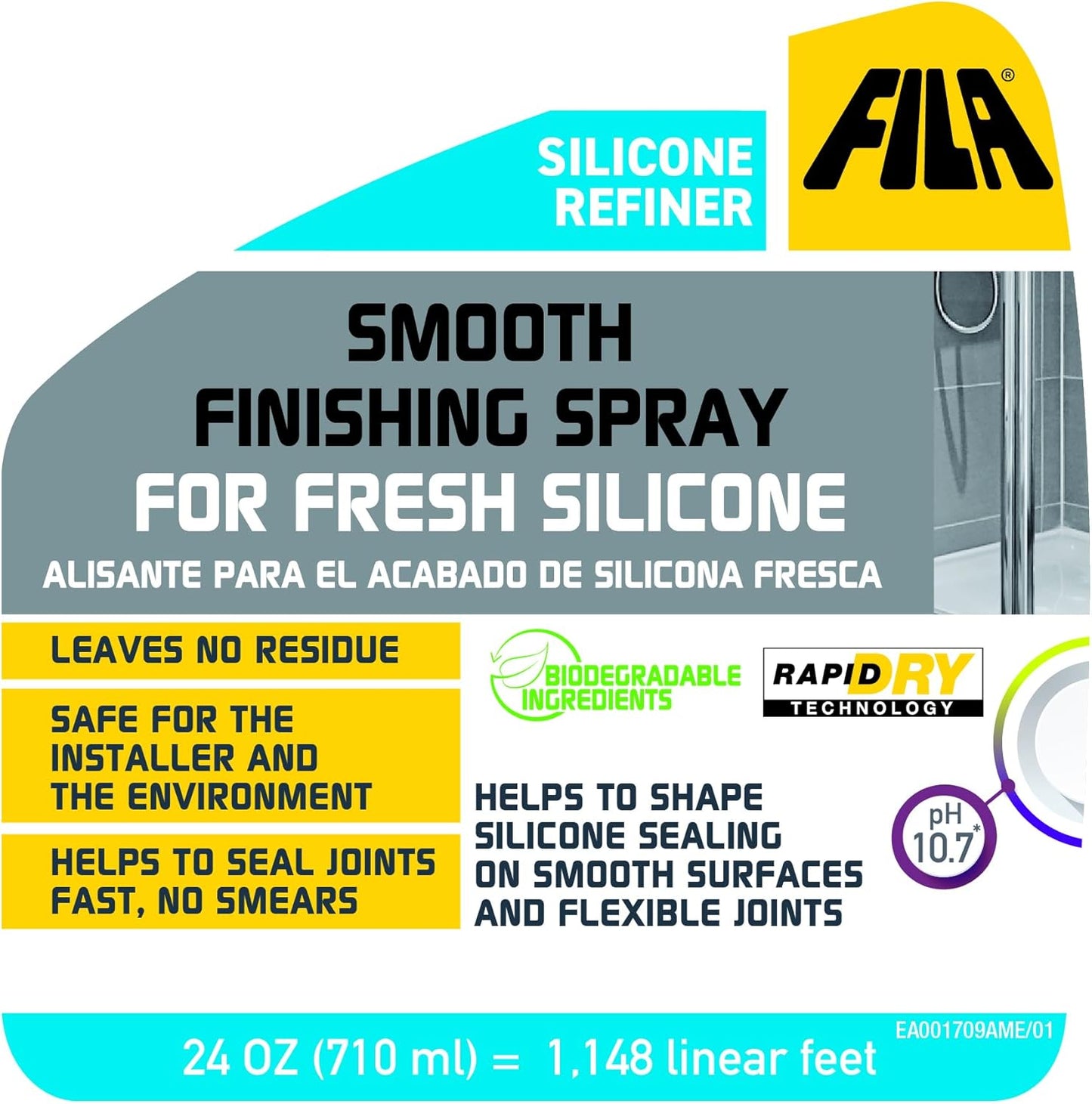 Fila Surface Care Solutions - Silicone Finishing Kit with Smoothing Spray, Caulk Tool Included, 24oz