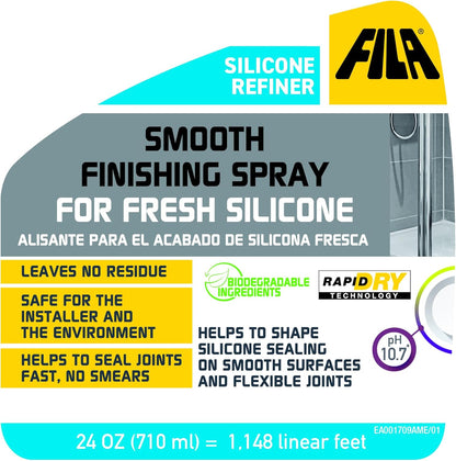 Fila Surface Care Solutions - Silicone Finishing Kit with Smoothing Spray, Caulk Tool Included, 24oz