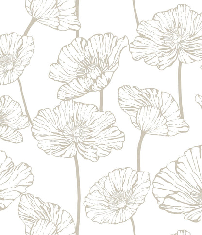 Orainege Modern Peel and Stick Wallpaper 17.3inx118.1in Beige and White Floral Wallpaper Boho Contact Paper Removable Decorative Wall Paper for Bedroom Bathroom Cabinets Decor Vinyl