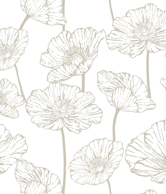 Orainege Modern Peel and Stick Wallpaper 17.3inx118.1in Beige and White Floral Wallpaper Boho Contact Paper Removable Decorative Wall Paper for Bedroom Bathroom Cabinets Decor Vinyl