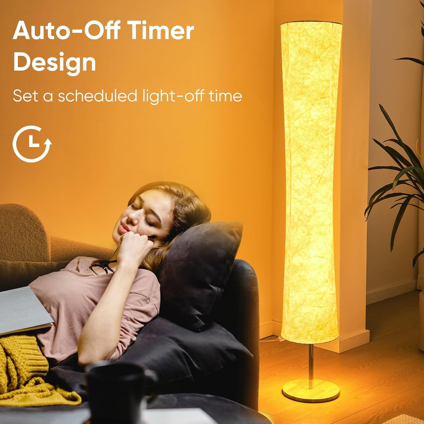 58 inch Simple Design Morden Soft Light Floor Lamp 3 Color Lighting Remote Control, LED lamp with Tyvek Fabric Shade,Brightness Adjustable for Living Room Bedroom Game Room