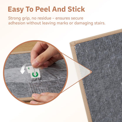 1PC Jute Stair Treads for Wooden Steps-Stairs Carpet Non Slip-Peel and Stick Stair Treads Indoor, Adhesive Staircase Step Treads Residue Free, Durable Natural Stair Runner Rug,8"x30" Beige