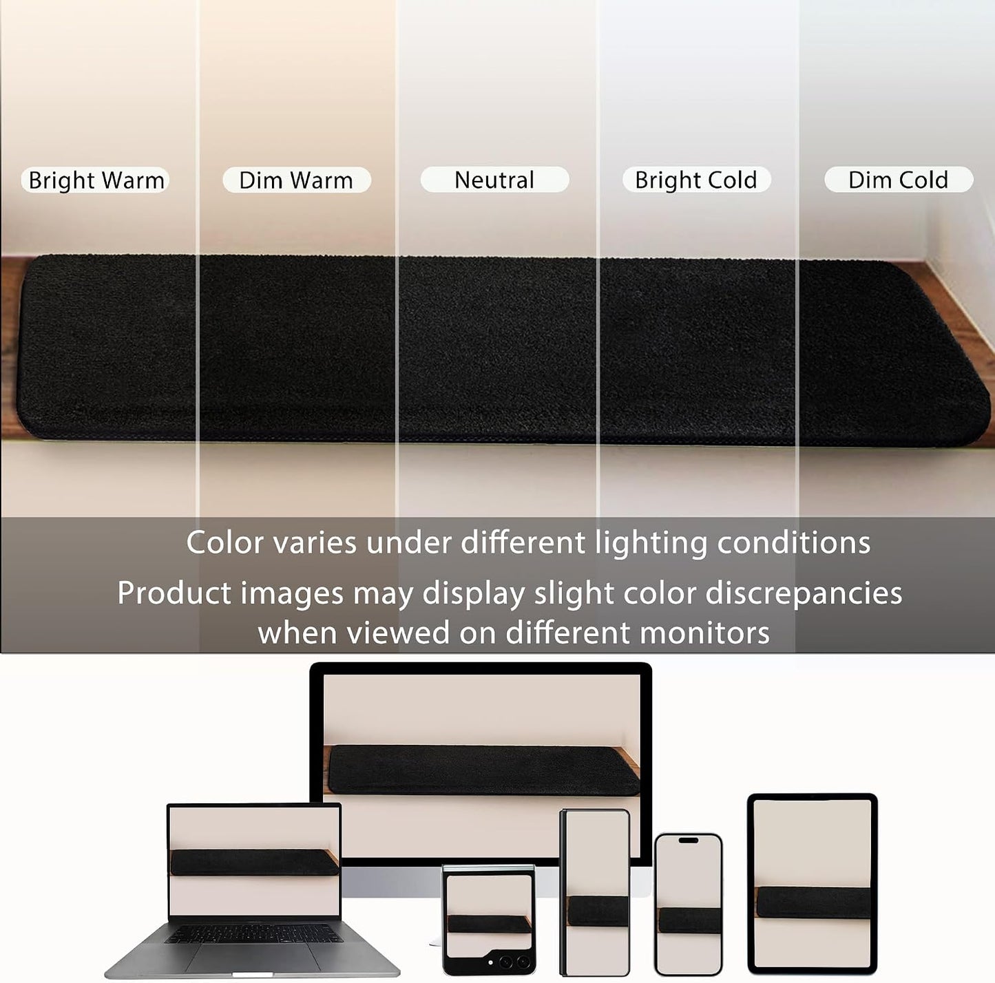 PURE ERA Carpet Stair Treads Ultra Plush 9.5" X 30"Soft Bullnose Indoor Stair Protectors Pet-Friendly Non-Slip Skid Resistant Tape Free Washable Reusable(2 Pieces,Brown)