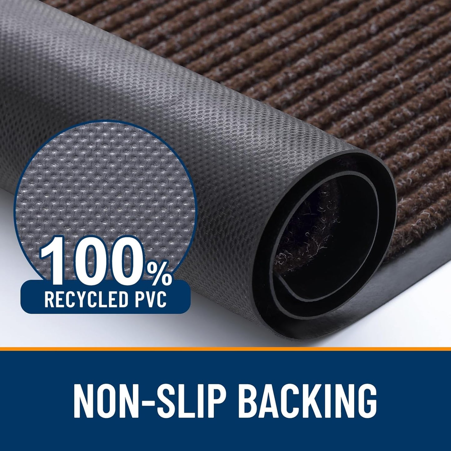 OLANLY Front Door Mat Indoor Outdoor Entrance, 2-Pack 29.5 x 17 Inch, Waterproof Heavy Duty Doormat, Fade Resistant, Low Profile, Easy Clean Patio Porch Welcome Floor Mats for Entry, Grey