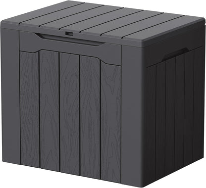 Devoko 100 Gallon Waterproof Large Resin Deck Box Indoor Outdoor Lockable Storage Container for Patio Furniture Cushions Garden Tools (100 Gallon, Black)