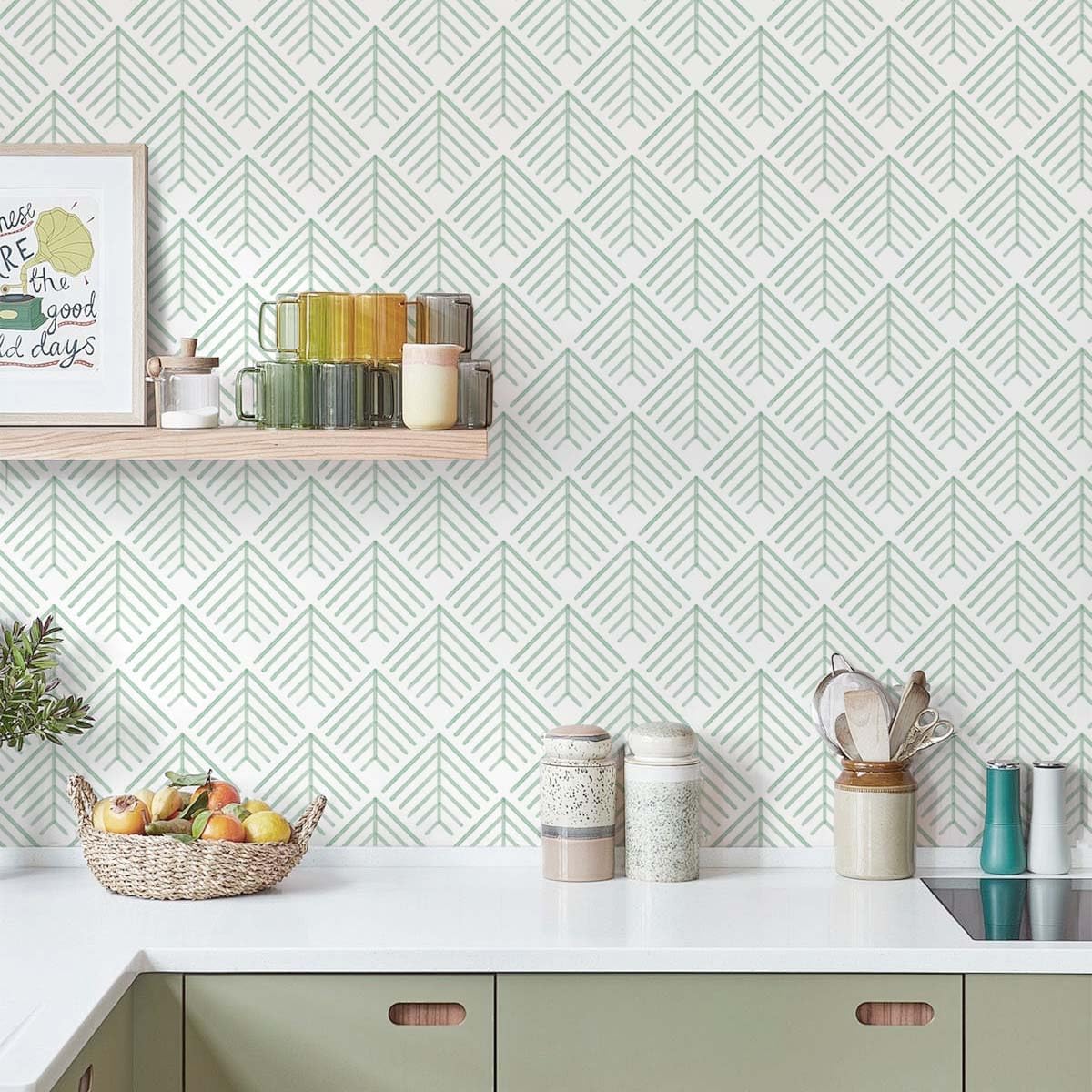 Heroad Boho Peel and Stick Wallpaper Beige Renter Friendly Wall Paper Peel and Stick Modern Contact Paper Neutral Geometric Wallpaper for Bedroom Bathroom Cabinets Decor Vinyl Waterproof 17.3"x78.7"