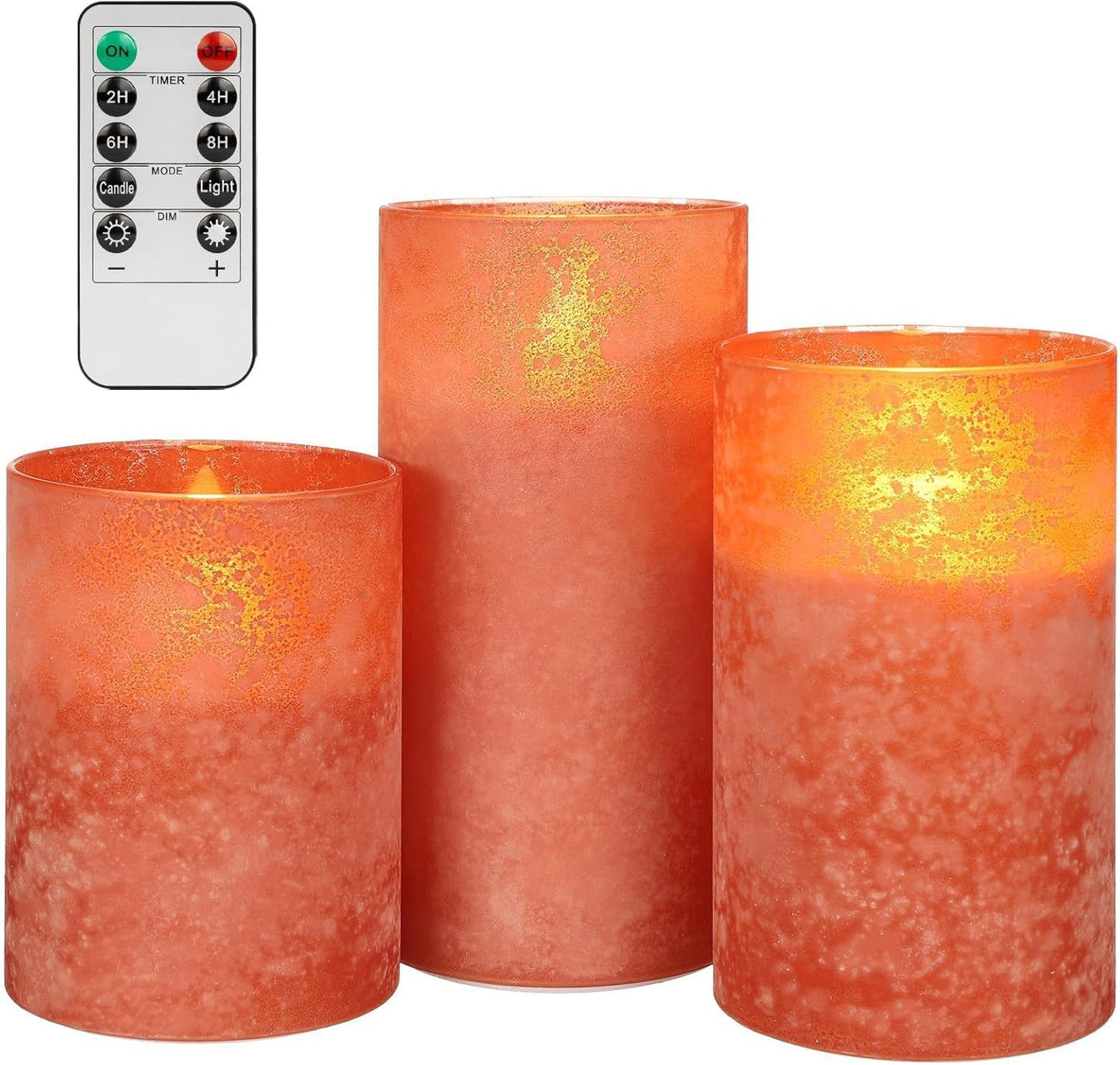 ANGELLOONG Flickering Flameless Candles, Realistic Battery Operated Candles with Remote and Timer, Set of 3 LED Candles for Room Fall Home Wedding Decor Centerpieces Table Party Valentines Decorations
