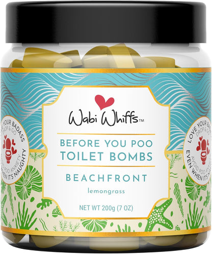 Wabi Whiffs Fizzing Toilet Bombs – Drop In The Ocean | Natural Bathroom Deodorizer | Odor Eliminator Tablets For Freshness & Cleanliness | Eco-Friendly Septic Safe Tablets | 60 Count |