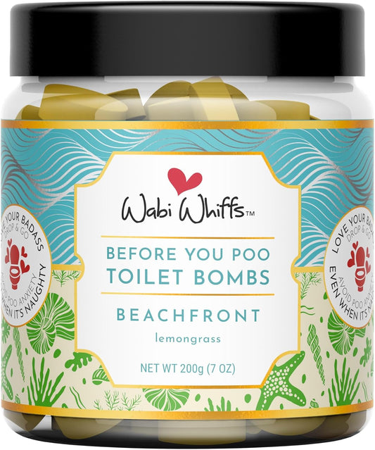 Wabi Whiffs Fizzing Toilet Bombs – Drop In The Ocean | Natural Bathroom Deodorizer | Odor Eliminator Tablets For Freshness & Cleanliness | Eco-Friendly Septic Safe Tablets | 60 Count |