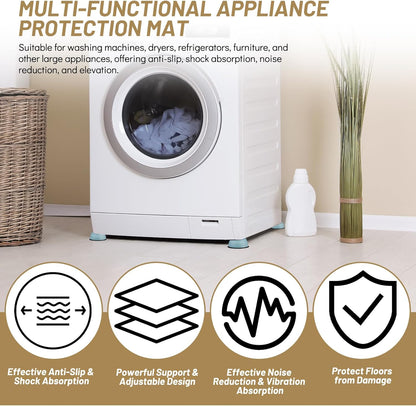 8 PCS Anti Vibration Washing Machine Feet, Anti Vibration Anti Slip Pads for Washing Machine and Dryer Machine, Floor Protector for Washing Machines, Dryer Machine, Furniture and Appliances