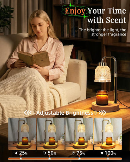 AIFEI Candle Warmer Lamp with Timer, Dimmable Adjustable Height Candle Lamp, Birthday Gifts for Women Mom Sister Friends, House Warming Gifts New Home, Candle Lamp Warmer with 2 Bulbs - CoalBlack
