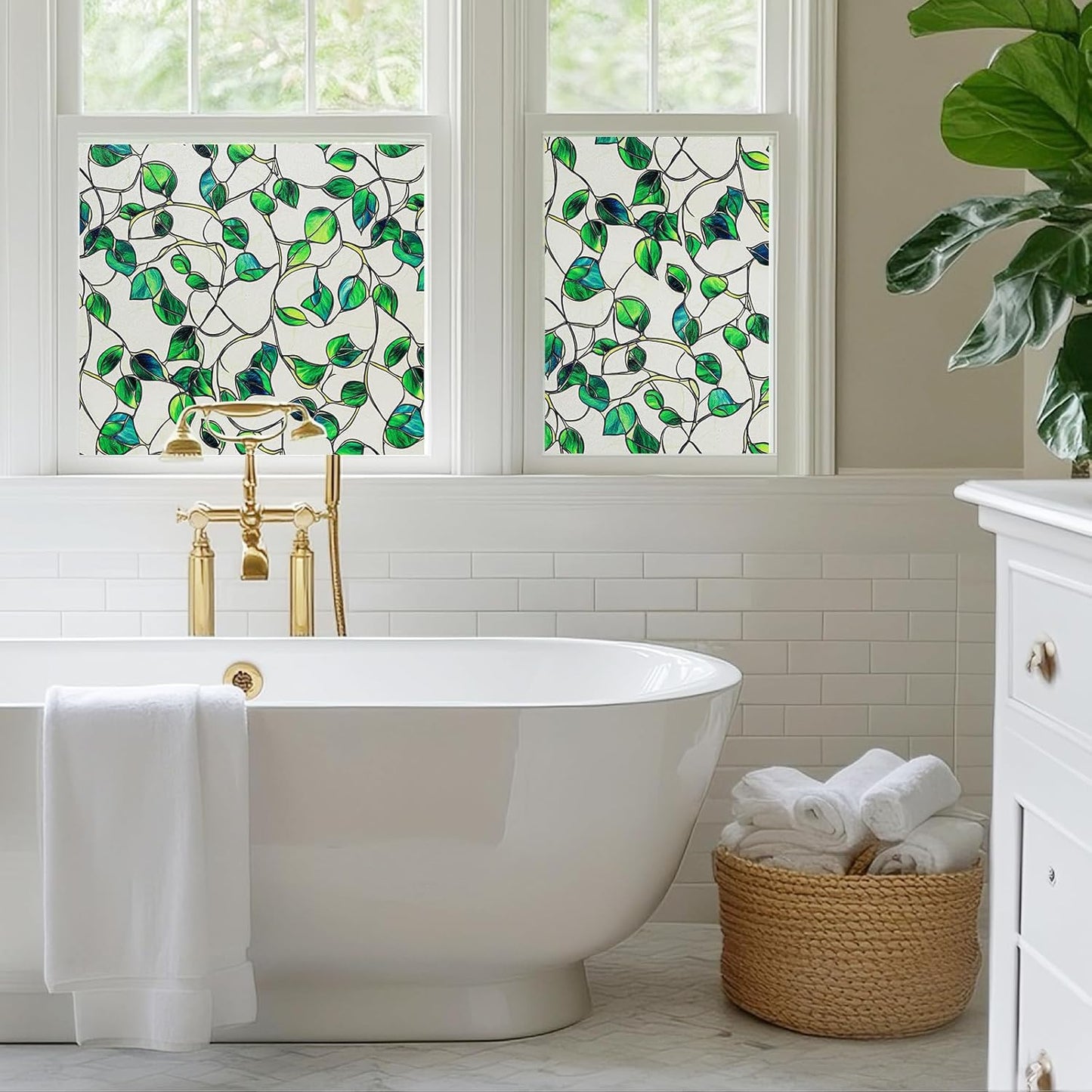 SOMWISE Frosted Glass Window Film, Heat Insulation, UV Block, Anti-Glare, One Way Privacy Tint, Static Cling for Home Bathroom Door, Renter Friendly, Day & Night Privacy