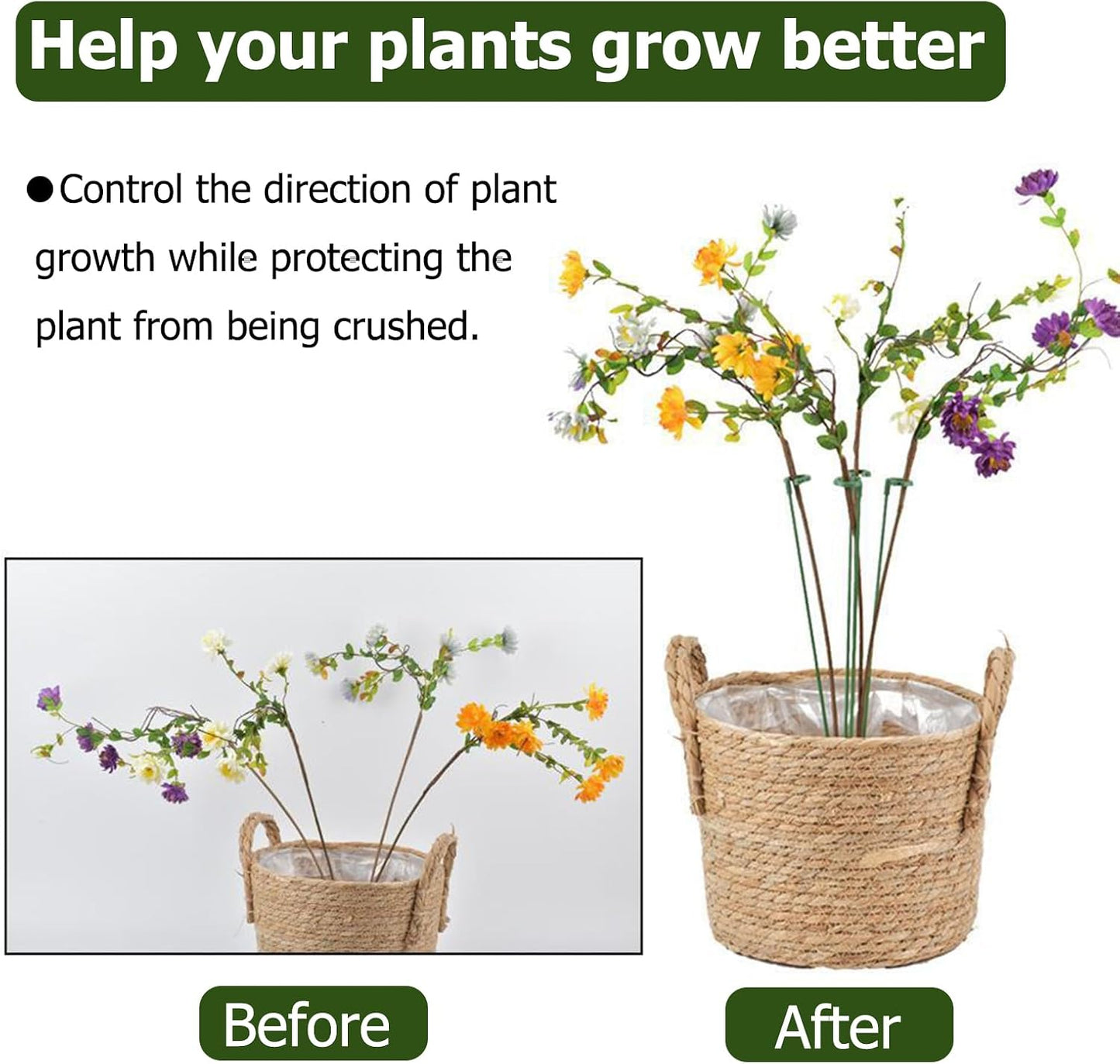 Pack of 30 Small Plant Stakes for Indoor Plants | 3 Size 6.7/10.7/14.6/ Inches Single Stem Plant Support Stakes for Phalaenopsis/Orchid Flower/Roses/Chrysanthemum/Succulent