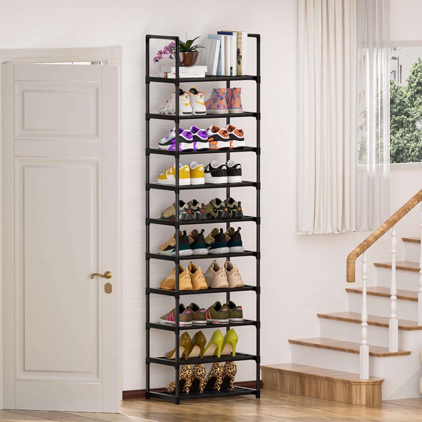 OYREL Sturdy Metal Organizer for Narrow Closets, Shoe Shelf Stand
