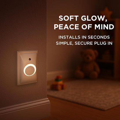 GlowGuard Childproof Outlet Covers & Night Light (1-Pack) | Secure & Tamper Resistant | Childproof, Babyproof, Toddler Proof, Child Safety Socket Cover | Light Sensor or Manual Toggle | Patent Pending